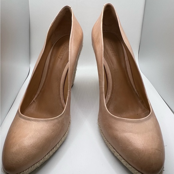 SCHUTZ ESPADRILLE WEDGE NATURAL LEATHER GORGEOUS HEELS. Size 10 brand new no box - Picture 2 of 6